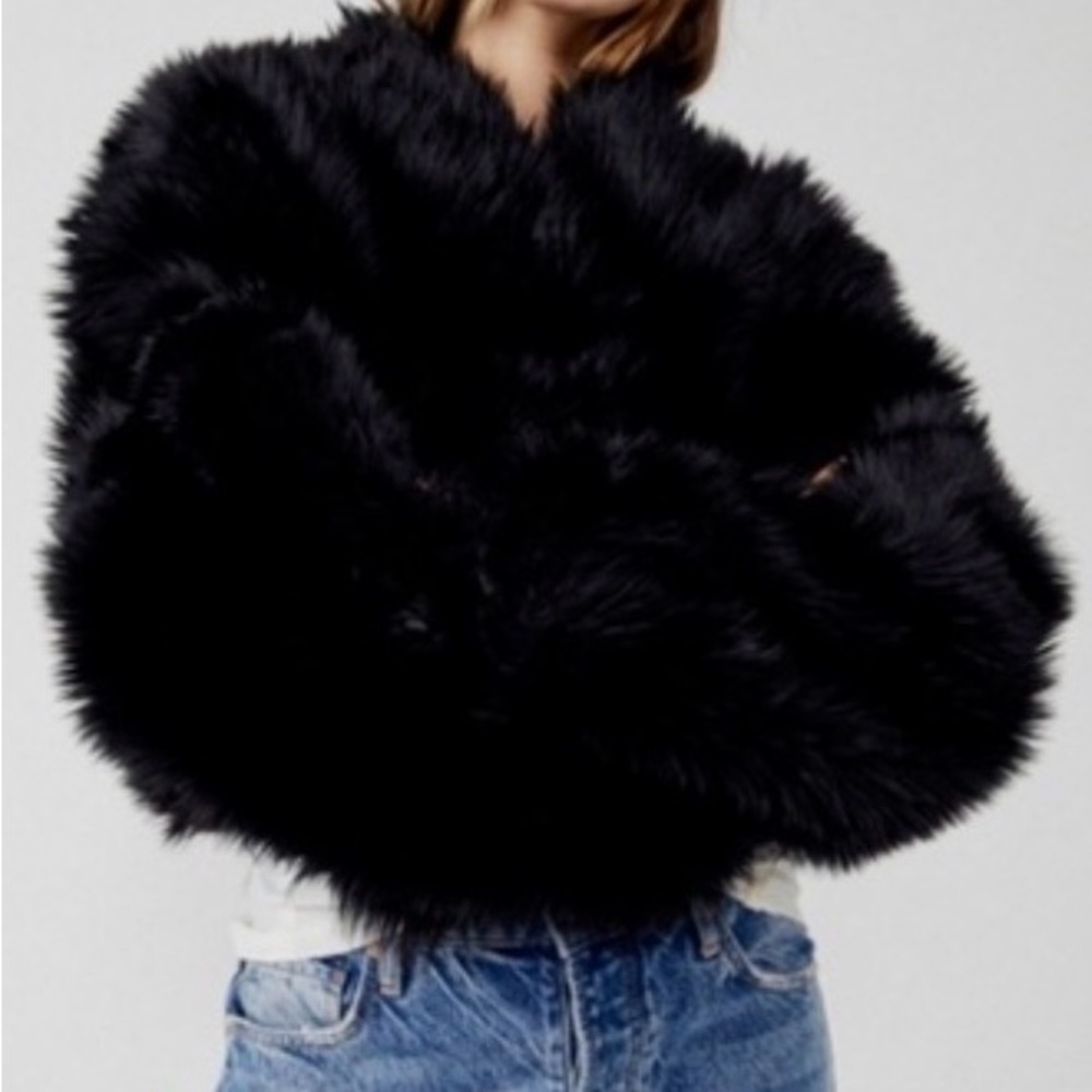 Women's Black Faux Fur Jacket
